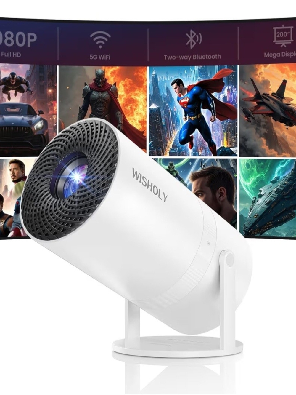Wish White Wisholy Mini Projector